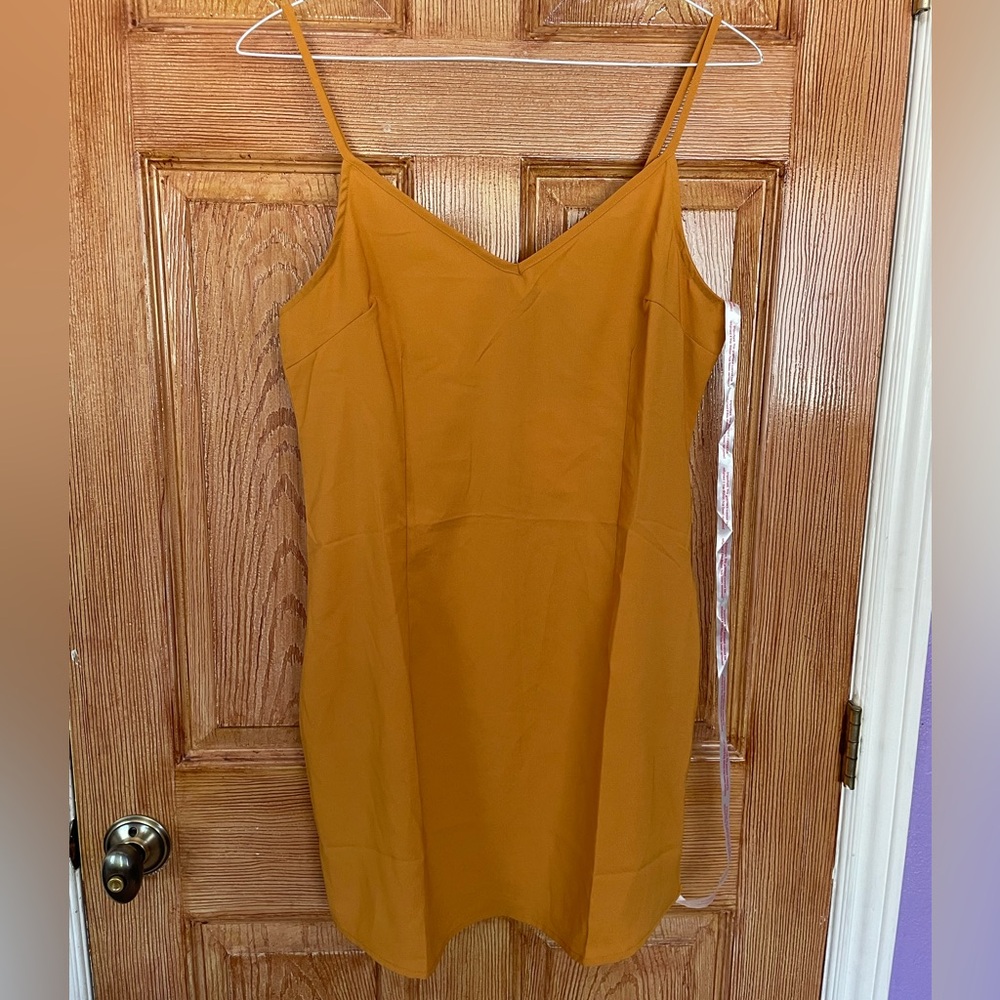 NWT Misguided Mustard Yellow Slip Dress